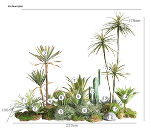 Planta Tropical Artificial de Tacto Real, Combo de Agave, Cactus y Palmera para Paisajismo de Interiores en Espacios Comerciales - Product Image 6