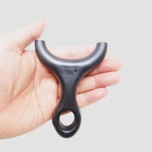 Slingshot de chasse et de pêche en plein air à bande élastique ronde, cuir plat, acier inoxydable 304, à poulie simple