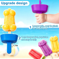 Ensemble de supports pour sucettes glacées pour tout-petits avec étui de rangement, bac anti-goutte profond et paille, moules à crème glacée réutilisables en silicone pour enfants (6 couleurs)