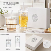 Gobelets en verre avec couvercle et paille pour matcha, café glacé et smoothies, lavables au lave-vaisselle, pour la maison ou le bureau