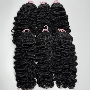 Cabello humano rizado para crochet, negro natural, suave, rizos completos, pre-enlazado, ligero, para un peinado fácil. - Product Image 6
