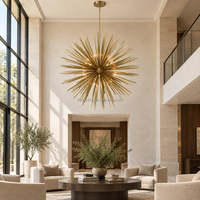 Lustre radial en métal surdimensionné de 60 pouces, grand luminaire suspendu Sputnik pour hall d'hôtel, grand foyer et escalier