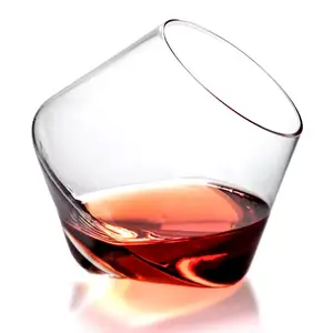 Creative tumbler whiskey shake shot glasses rotating whiskey glass cup tumbler tilting glass mug for bar