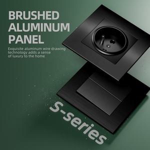 유럽 표준 16a 전기 벽 전원 소켓 브러시 알루미늄 고급 벽 소켓 베스트 셀러 프랑스 현대 홈 벽 소켓 - Product Image 3