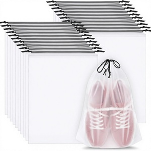 20 Pack PVC Reusable <b>Waterproof</b> Clear Travel Shoe <b>Bags</b> 15.7"x11.8" <b>Drawstring</b> Closure for Women & Men Shoe Storage - Product Image 2