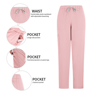 Unisex Scrub Set Short Sleeve Stand Collar Zipper Moisture Wicking Hospital Uniforms For Nurses And Medical Staff - Product Image 4