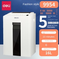 Deli 9954 Oficina de alta potencia 16L Gran capacidad Trituradora de papel eléctrica Corte cruzado Nivel 4 Destructor de documentos confidenciales