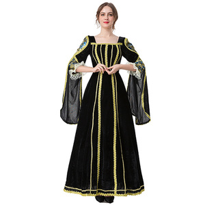 black and gold medieval dress Black and Gold Medieval Womens Costume