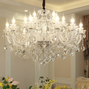 Lustre en cristal français de style européen, lampes suspendues en verre classiques de luxe Zeal Lighting pour salon - Product Image 2