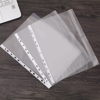 Lot de 100 pochettes transparentes A4 en PP, 11 trous, pochettes de classement robustes, épaisseur 0,065 mm, pochettes écologiques pour documents