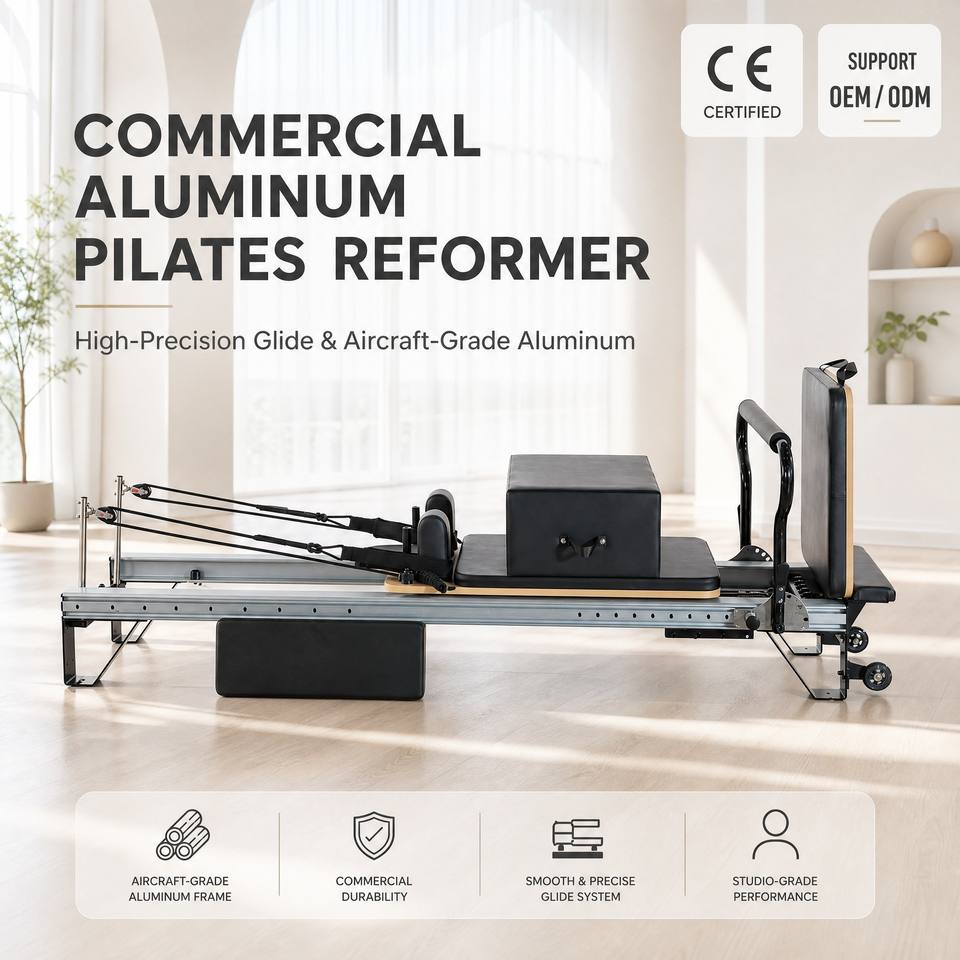Pilot Exercise Machine Commercial Pilates Reformer Machine Aircraft Grade Aluminum Alloy Frame ...
