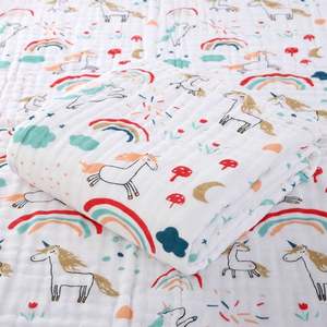 Cotton Muslin <b>Swaddle</b> Blanket <b>Newborn</b> Baby Cotton Baby Blanket Super Soft 110*110cm - Product Image 4