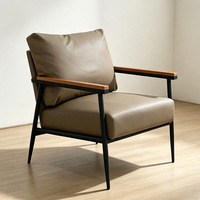 Fauteuil lounge moderne Baisheng bleu marine avec structure métallique et rembourrage en éponge, chaise d'appoint pour salon, chambre, bureau à domicile