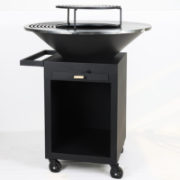 Barbecue multifonctionnel d'extérieur de haute qualité de 40 pouces avec plancha et grilles pour fêtes de famille