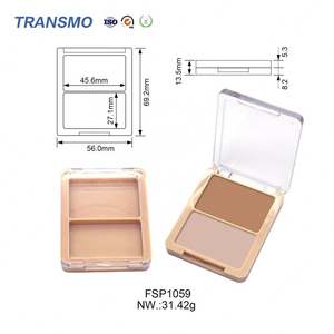 ตลับคอนซีลเลอร์ บลัชออน อายแชโดว์ แบบรักษ์โลก 2 ช่อง ทรงสี่เหลี่ยม สำหรับครีมบลัชออน แบบเปล่า - Product Image 2