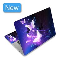 Autocollant pour ordinateur portable en vinyle papillon lumineux personnalisé, universel, imperméable, pour MacBook HP Dell 13" 14" 15.6" 17"