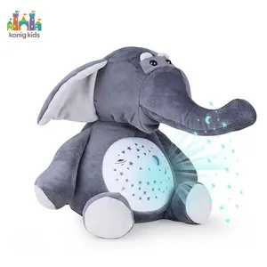 KonigKids-elefante mono relajante de peluche, Juguete Musical para bebés, Animal relajante, con luces nocturnas, 2020