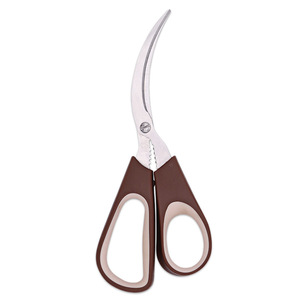 Household <b>Kitchen</b> Seafood <b>Scissors</b> Stainless Steel Brown Elbow Shape For Home Use - Product Image 4