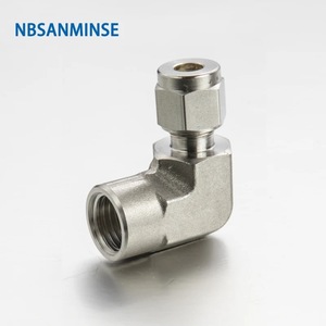 NBSANMINSE ข้อต่อท่อ 1/8 1/4 3/8 1/2 3/4 แบบกดพร้อมเกลียวใน สแตนเลส 316L - Product Image 1