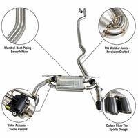 Sistema de Escape Cat-back con Válvulas para BMW Serie 3 F30 320i 328i 330i, Válvula Electrónica, Puntas de Fibra de Carbono, Sonido Deportivo