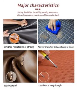 Embroidery Quilted Automotive Synthetic Leather PVC <b>Sponge</b> Leather Faux Upholstery Fabric Eco-Friendly <b>Sofa</b> Car Mat - Product Image 4