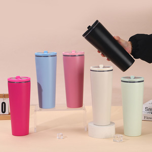 Gobelet isotherme portable en acier inoxydable 304 à double paroi <span class=keywords><strong>de</strong></span> 850 ml avec couvercle à paille et poignée, personnalisable avec logo, idéal pour le camping en extérieur, cadeau <span class=keywords><strong>de</strong></span> Noël - Product Image 5