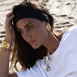 Geometric <b>Square</b> Stud Earrings Titanium Steel 18K Gold Minimalist Design Fashion Jewelry - Product Image 4