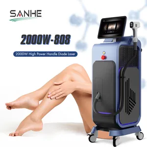 Laser Hair Removal Machine HIDL-808-2000 High Intensity Diode Laser Hair Removal Machine 2000W Power Cooling AU UK CN Plug Wavelengths 808nm Skin Treatment