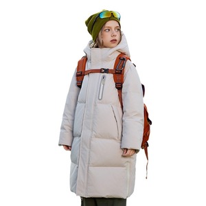 Качественный длинный плащ для мальчиков и девочек, теплая зимняя стеганая куртка с капюшоном для уличной одежды, повседневный стиль для подростков, детей - Product Image 1