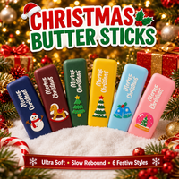 Nouveau jouet anti-stress souple à rebond lent, en forme de bâton de beurre bloc, à thème de Noël, transfrontalier.