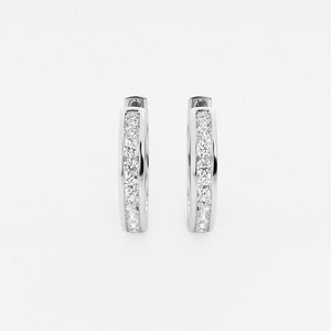 Elegant 1 Ctw Round Lab Grown Diamond Channel Set <b>Hoop</b> <b>Earrings</b> With Brilliant Sparkle Ethical Luxury Jewelry For Women - Product Image 3