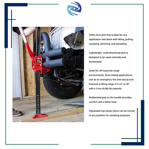48" High Lift Ratcheting 6000lbs/3Ton Capacity Red Farm Utility Farm <strong>Jack</strong> for Off-road and Rough Environment - Product Image 3