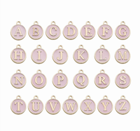 Breloques en alliage lettres A-Z, perles initiales émaillées, style punk, bracelet et collier unisexe