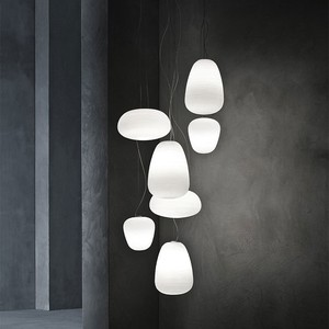 Lámpara colgante de cristal blanco, redonda, E27, luz LED blanca cálida para cafetería, bar, hotel, comedor, lámpara decorativa de estilo nórdico moderno - Product Image 2