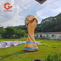 Ballon publicitaire géant gonflable en forme de trophée de football, répliques de modèles de trophées gonflables pour l'affichage