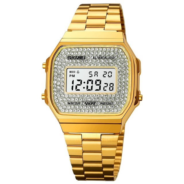 Skmei 1808 Fashion High-end New Item Shinning Diamonds Dial Chrono Sport Waterproof Digital Watches