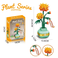 Blocs de construction en plastique DIY, puzzles 3D, modèle de fleur, kit de construction de jouets, cadeau de la Saint-Valentin, fleur éternelle, pot immortel