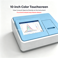 Espectrofotómetro UV Vis de doble haz con pantalla táctil, lámpara de halogenuro de deuterio de 190-1100nm, para materiales alimentarios, clínicos y ADN, con software para PC