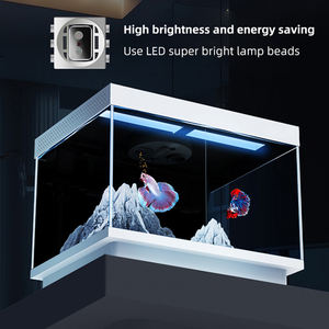 リラクゼーションライン白ガラス魚タンクデスクトップWIFI水族館生態魚水族館フィルタータンク付き - Product Image 6