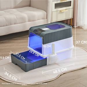 Fábrica Por Atacado Extra Grande Anti-Splash <span class=keywords><strong>Litter</strong></span> Cat <span class=keywords><strong>Box</strong></span> Totalmente Fechado Top-Entry Esterilização Desodorante 20L Plástico Toalete - Product Image 6