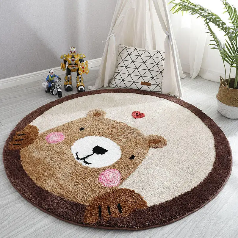 2023 Trending Printed Lovely Animal Pattern Furry Children And Baby Play Mat Living Area Rugs Carpet For Kids