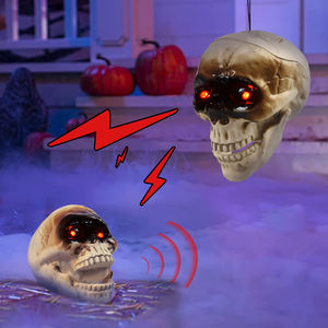 Crâne lumineux sonore à bouche ouverte à induction électrique pour Halloween, à suspendre pour cour, pièce secrète, maison hantée, ruines - Product Image 4