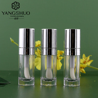 Grand Tube de Brillant à Lèvres Argenté avec Pinceau 10ml, Conteneur d'Emballage Cosmétique, Tube Rond en Plastique, Bouteille Vide pour Brillant à Lèvres, Vente en Gros