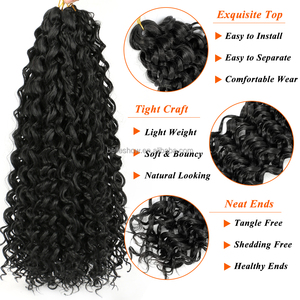 <span class=keywords><strong>Gogo</strong></span> Curl 10 pouces 14 pouces 18 pouces Vente en gros de cheveux bouclés pour tresses au crochet Ombre Boucles ondulées <span class=keywords><strong>Go</strong></span> <span class=keywords><strong>Go</strong></span> Vague d'eau avec des extrémités bouclées - Product Image 6