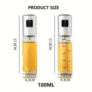 Botella pulverizadora de aceite de oliva ecológica transparente clásica con pulsador, a prueba de fugas, para salsas y aderezos de barbacoa - Product Image 6