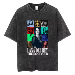 เสื้อยืดลายวินเทจสไตล์ฮาราจูกุสำหรับผู้ชาย ยี่ห้อ <span class=keywords><strong>Lana</strong></span> <span class=keywords><strong>Del</strong></span> <span class=keywords><strong>Rey</strong></span> ยุค 90s ทรงหลวม ผ้าฝ้ายแท้ แขนสั้น ดีไซน์ขาดๆ เท่ๆ ทันสมัย - Product Image 4