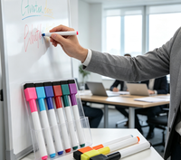 Marqueurs magnétiques pour tableau blanc vibrants avec gomme intégrée - Faible odeur, non toxiques, idéaux pour les écoles et les salles de réunion
