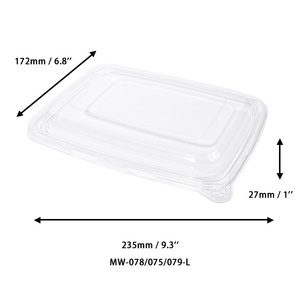Boîte à lunch jetable en bagasse de canne à sucre 235x172x27mm, conteneur biodégradable pour plats pré-cuits - Product Image 1