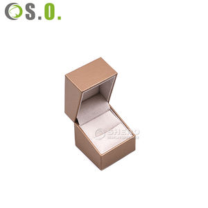 Gold High Quality Wholesale Imitation Leather Paper Wedding Gift Custom Jewellery Packaging <b>Jewelry</b> <b>Box</b> - Product Image 5