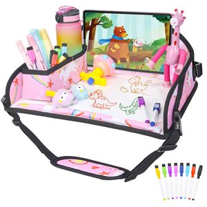 Échantillon gratuit Plateau de voyage pour enfants Plateau de jeu pour siège auto pour tout-petits avec surface solide renforcée, parois latérales et poches en filet - Product Image 1